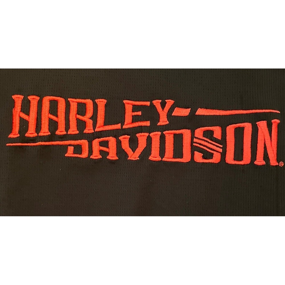 Harley Davidson Black‎ Orange Embroidered Size XL Tank Top Hall's Springfield IL - Picture 2 of 8